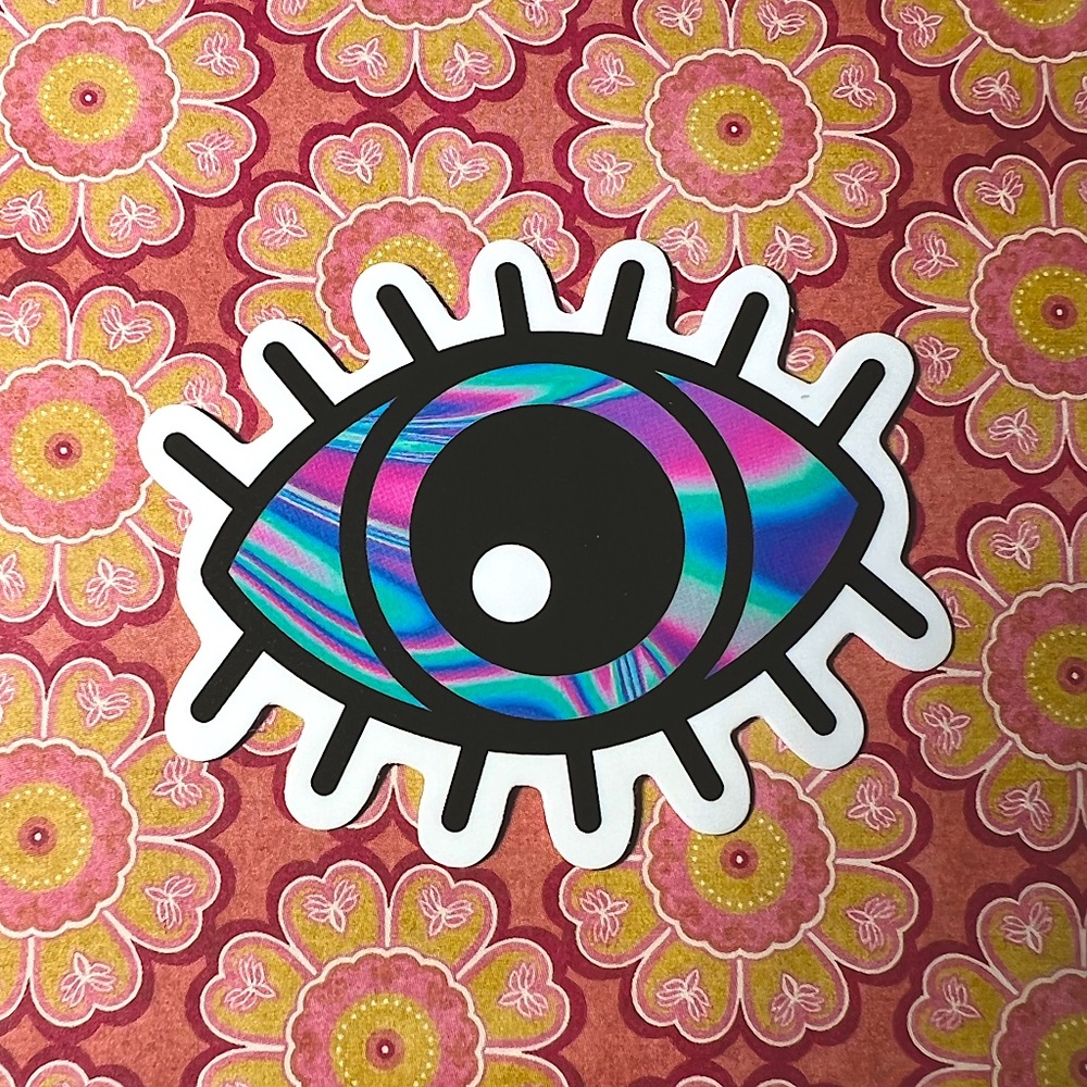 EYE Retro Vintage Groovy Metallic Holographic AESTHETIC Single Sticker